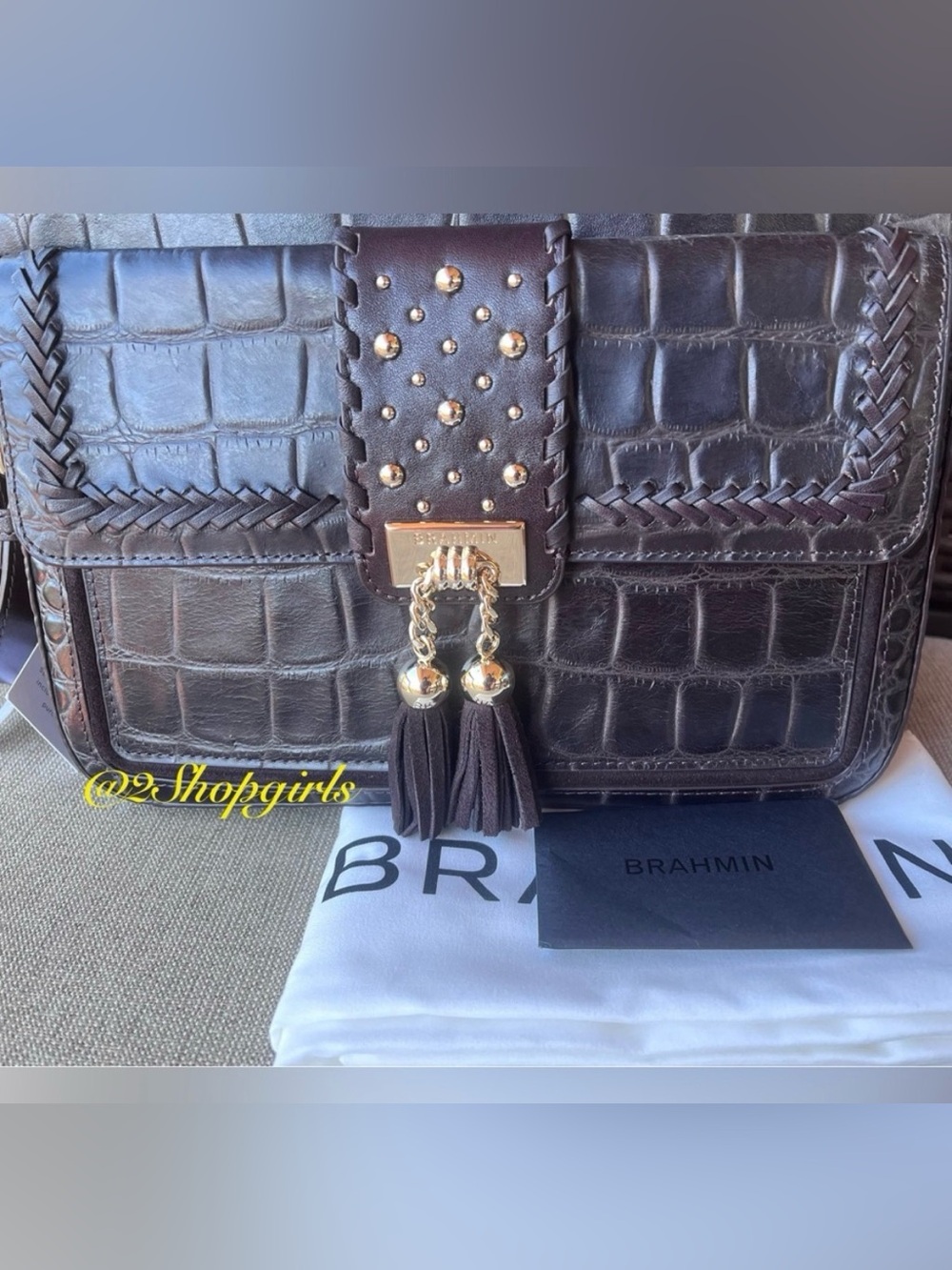 NWT Brahmin Shea in Cocoa Dalloway Crossbody Bag